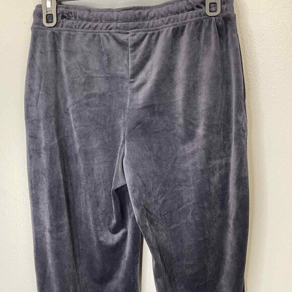 Ali Miles Velvet Pants Womens Medium Black Pull On Straight Leg Elastic Waist - Picture 7 of 11